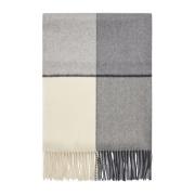 Cashmere Geruite Sjaal met Maxi Franje Kiton , Gray , Dames