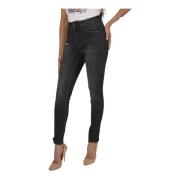 Zwarte Slim-fit Jeans met Mooie Details Frank Lyman , Black , Dames
