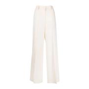 Wide Trousers Msgm , Beige , Dames