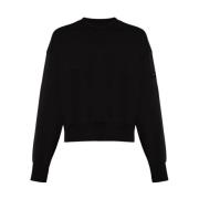 Sweatshirt met logo Y-3 , Black , Dames