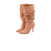 Nude Hoge Hak Leren Laarzen Toral , Brown , Dames