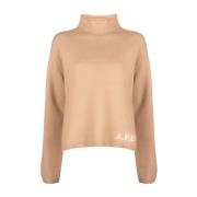 Beige Intarsia-Gebreide Logo Coltrui A.p.c. , Beige , Dames