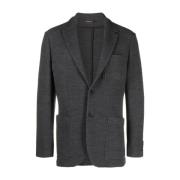 Geribbelde wollen jas Canali , Gray , Heren