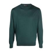 Luxe Cashmere Zijden Gebreide Trui Colombo , Green , Heren