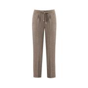 Luxe Wol Broek Kiton , Brown , Dames