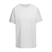 Wit Katoenen Logo Print Dames T-Shirt Maison Margiela , White , Dames