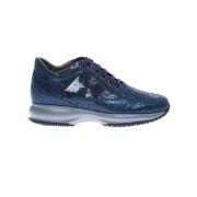 Navy Blauwe Interactieve Sneakers voor Dames Hogan , Blue , Dames