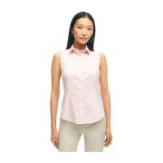 Fitted Non-Iron Stretch Supima Cotton Sleeveless Dress Shirt Brooks Br...