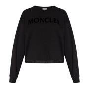 Sweatshirt met logo Moncler , Black , Dames