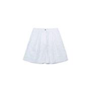Lace Flared Bermuda shorts Msgm , White , Dames