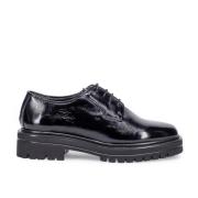 Stijlvolle zwarte veterschoenen Sangiorgio , Black , Dames