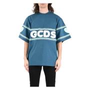 Cotton T-shirt With Logo Gcds , Blue , Heren