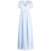 Heldere Blauwe Chiffon Maxi Jurk Self Portrait , Blue , Dames