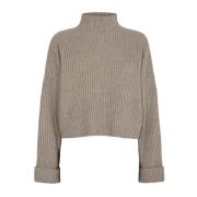 Turtle Neck Box Crop Coltrui Co'Couture , Brown , Dames