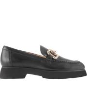 Zwarte Leren Loafers voor Vrouwen Högl , Black , Dames