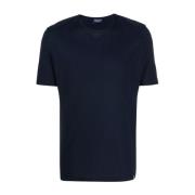 Navy Blue Crew-Neck T-Shirt Drumohr , Blue , Heren