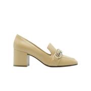 Leren Mocassin met Metalen Afwerking Roberto Festa , Beige , Dames