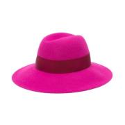 Paarse Claudette vilten hoed met brede rand Borsalino , Purple , Dames