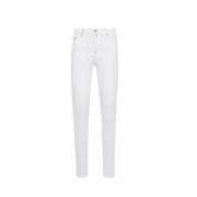 Witte Slim Fit Five Pocket Jeans Kiton , White , Heren