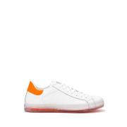 Handgemaakte leren sneaker met transparante contrasterende details Kit...