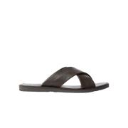 Adriano Sliders - Handgemaakte Italiaanse leren sandalen Scarosso , Br...