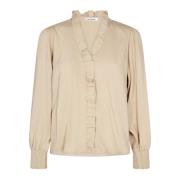 Feminine Frill Shirt Blouse Co'Couture , Beige , Dames