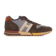 H383 Sneakers in canvas and leather Hogan , Brown , Heren