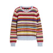 Multicolor Katoenmix Trui met Waaiersteek Max Mara Weekend , Multicolo...