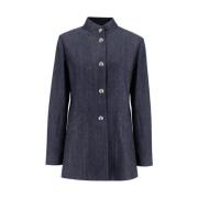 Blauwe Indaco Lange Jas - Dameskleding Loro Piana , Blue , Dames