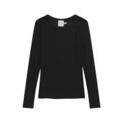 Topje met lange mouwen Munthe , Black , Dames