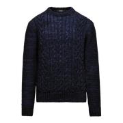 Heren Pullover met Ronde Hals van Gemengde Wol BomBoogie , Blue , Here...