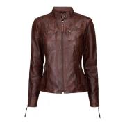 Dames Bikerjack Leer 10245 Btfcph , Brown , Dames