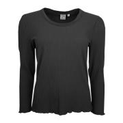 Erene Gestreepte Blouse 2-Biz , Black , Dames