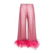 Straight Trousers Oseree , Pink , Dames