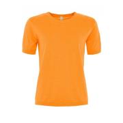 Zachte O-Neck T-shirt in diverse kleuren Skovhuus , Orange , Dames