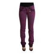 Paarse Slim Fit Denim Jeans Costume National , Purple , Dames