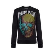 LS Skull Zwart Sweatshirt met Handtekeningontwerp Philipp Plein , Blac...