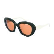Originele en verfijnde ovale zonnebril Marni , Black , Dames