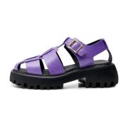 Posey Glanzende Leren Sandaal - Violet Shoe the Bear , Purple , Dames