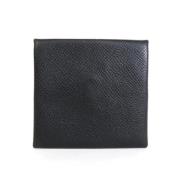 Tweedehands Zwarte Leren Portemonnee Hermès Vintage , Black , Dames