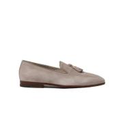 Grijze Suède Loafers met Geperforeerde Voering Scarosso , Beige , Here...