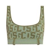 Cropped top with monogram Gcds , Green , Dames