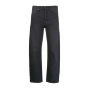 Gingham Jacquard Straight-Leg Jeans R13 , Gray , Dames