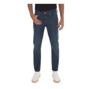 Stone Washed Slim Fit Denim Jeans Jeckerson , Blue , Heren