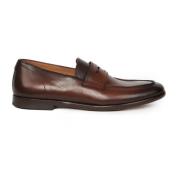 Bruine Geantiqueerde Mocins met Strik Doucal's , Brown , Heren