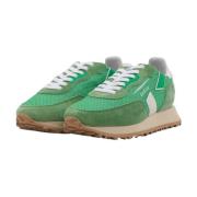 Groene Leren Mesh Sneakers Ghoud , Green , Dames