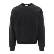 Katoenen sweatshirt met geribbelde ronde hals Saint Laurent , Blue , H...