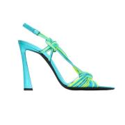 Gippy 120mm Knopen-Detail Hoge Hak Sandalen Saint Laurent , Blue , Dam...