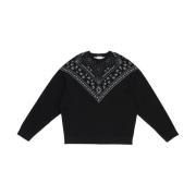 Zwart Wit Bandana Gebreide Crew Marcelo Burlon , Black , Heren