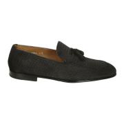 Blauwe geweven leren loafers voor heren Doucal's , Blue , Heren